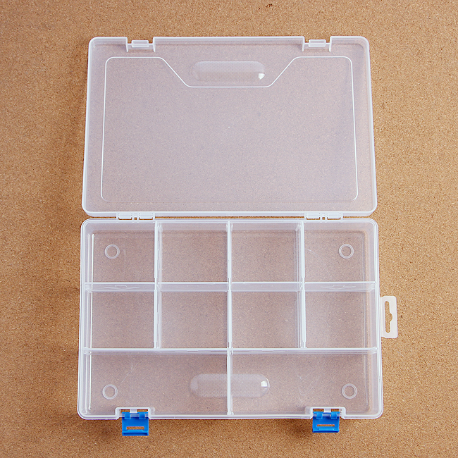 Oce 반투명 칸막이 케이스 가방 빈 잠금 상자 10칸 투명가방 네일파츠문구박스 PVC케이스