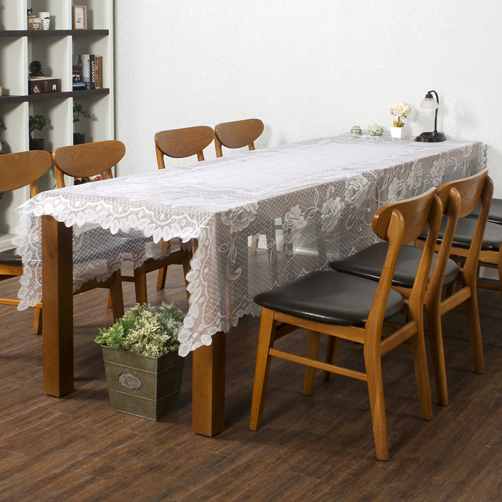 Oce 크로쉐 테이블보 플라워 식탁 러너 샐리가든 150x250 인테리어 덮개 뜨개 키친그로스 꽃무늬 화이트 식탁보