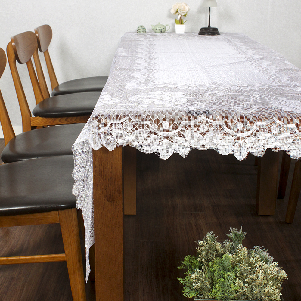 Oce 크로쉐 테이블보 플라워 식탁 러너 샐리가든 150x250 인테리어 덮개 뜨개 키친그로스 꽃무늬 화이트 식탁보