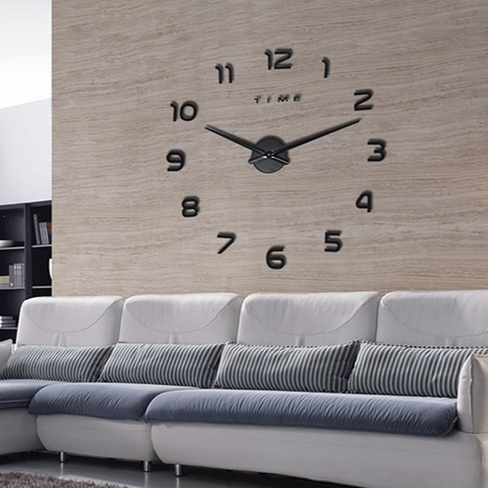 Oce 월데코 벽 디자인 시계 블랙 숫자 저소음DIY벽시계 월아트무브먼트 사무실꾸미기스티커