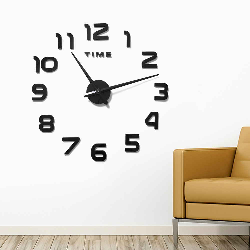 Oce 월데코 벽 디자인 시계 블랙 숫자 저소음DIY벽시계 월아트무브먼트 사무실꾸미기스티커