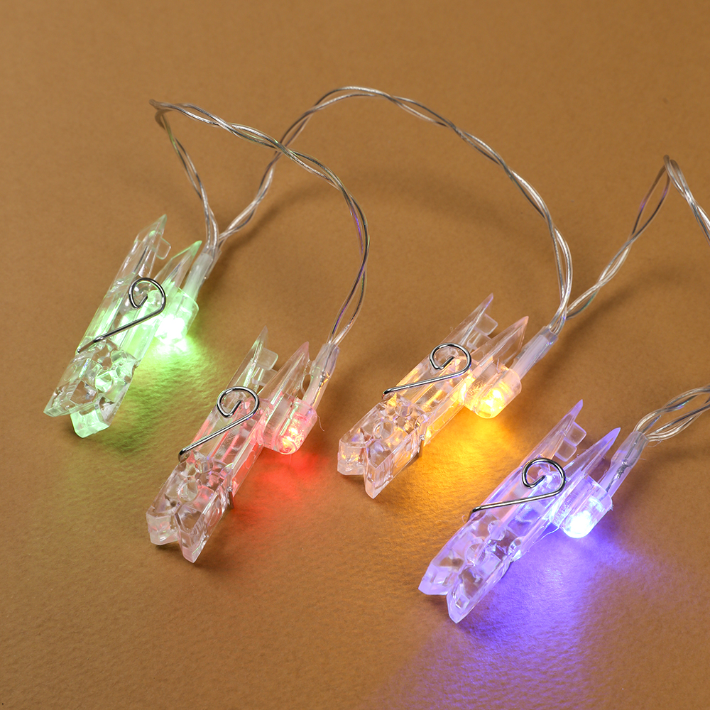 Oce 포토 클립 가랜드 사진 줄 점멸 전구 LED 집게 컬러 4.8m 스트링 파티 라이트 종이 액자 조명 유치원 꾸미기