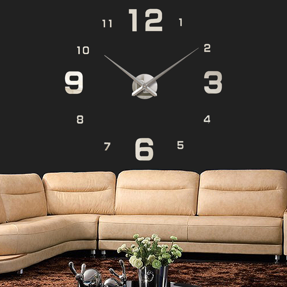 Oce 월데코 벽 디자인 시계 실버 넘버 월아트 무브먼트 주방 엔틱 인테리어 거실 장식 소품