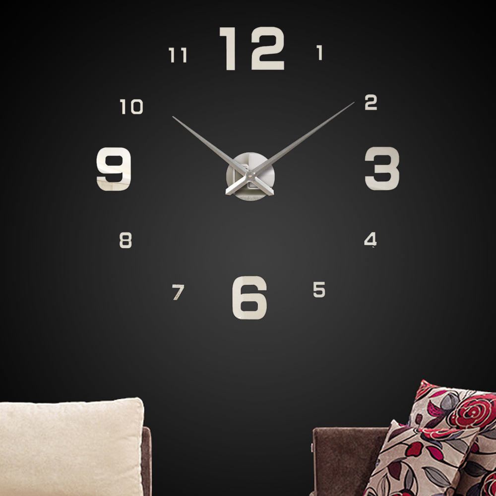 Oce 월데코 벽 디자인 시계 실버 넘버 월아트 무브먼트 주방 엔틱 인테리어 거실 장식 소품
