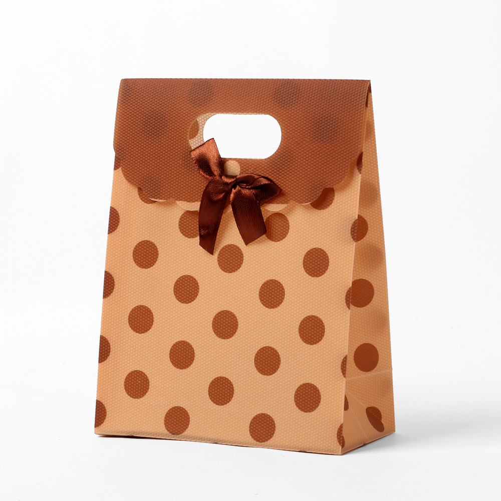 Oce 땡땡이 튼튼한 생활방수 쇼핑백 12.5x16 손가방 기프트 패킹 케이스 세로 봉투 봉지