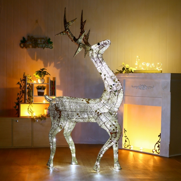 140cm LED 럭셔리 크리스마스 사슴 장식(골드)