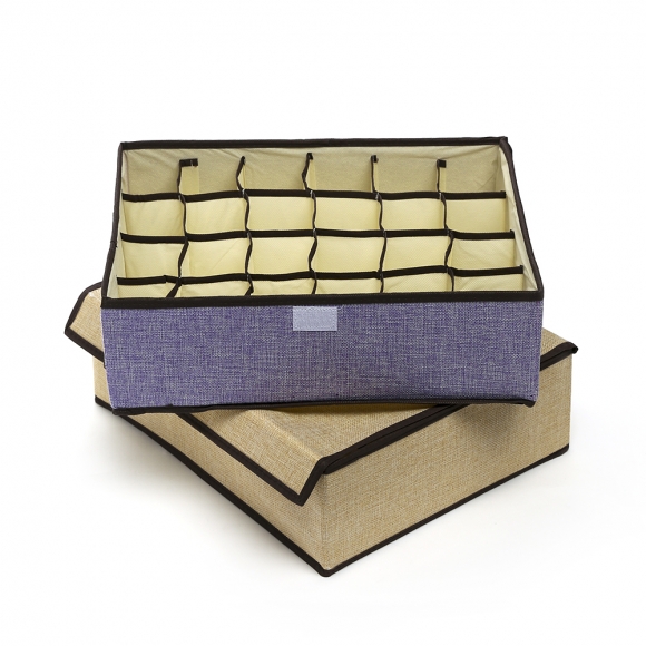 리빙박스 덮개형 속옷정리함(24칸)