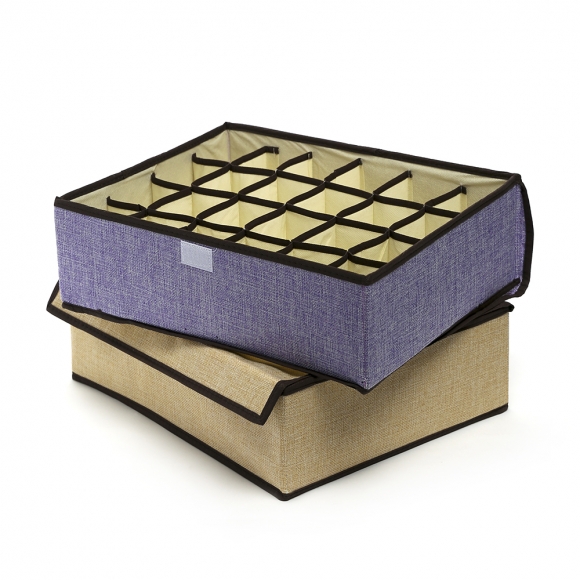 리빙박스 덮개형 속옷정리함(24칸)