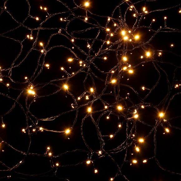 [은하수] 300구 검정선 LED 웜색 지니전구(30M) (전원잭포함)