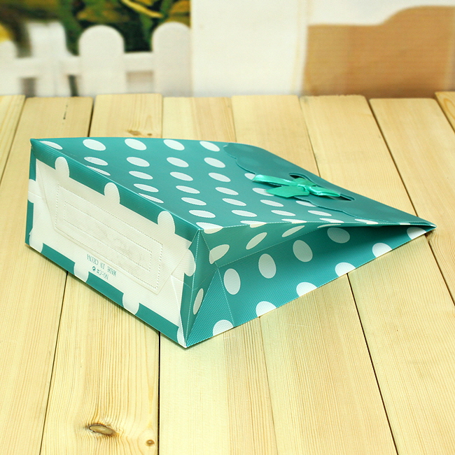 리본 도트 PP 선물백(24.5x31.5cm)