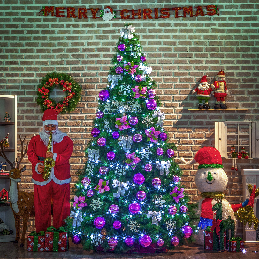 300 트리 풀세트 파인 성탄 츄리와 장식 핑크3 크리스마스 굿즈 유치원 꾸미기 나무 줄조명